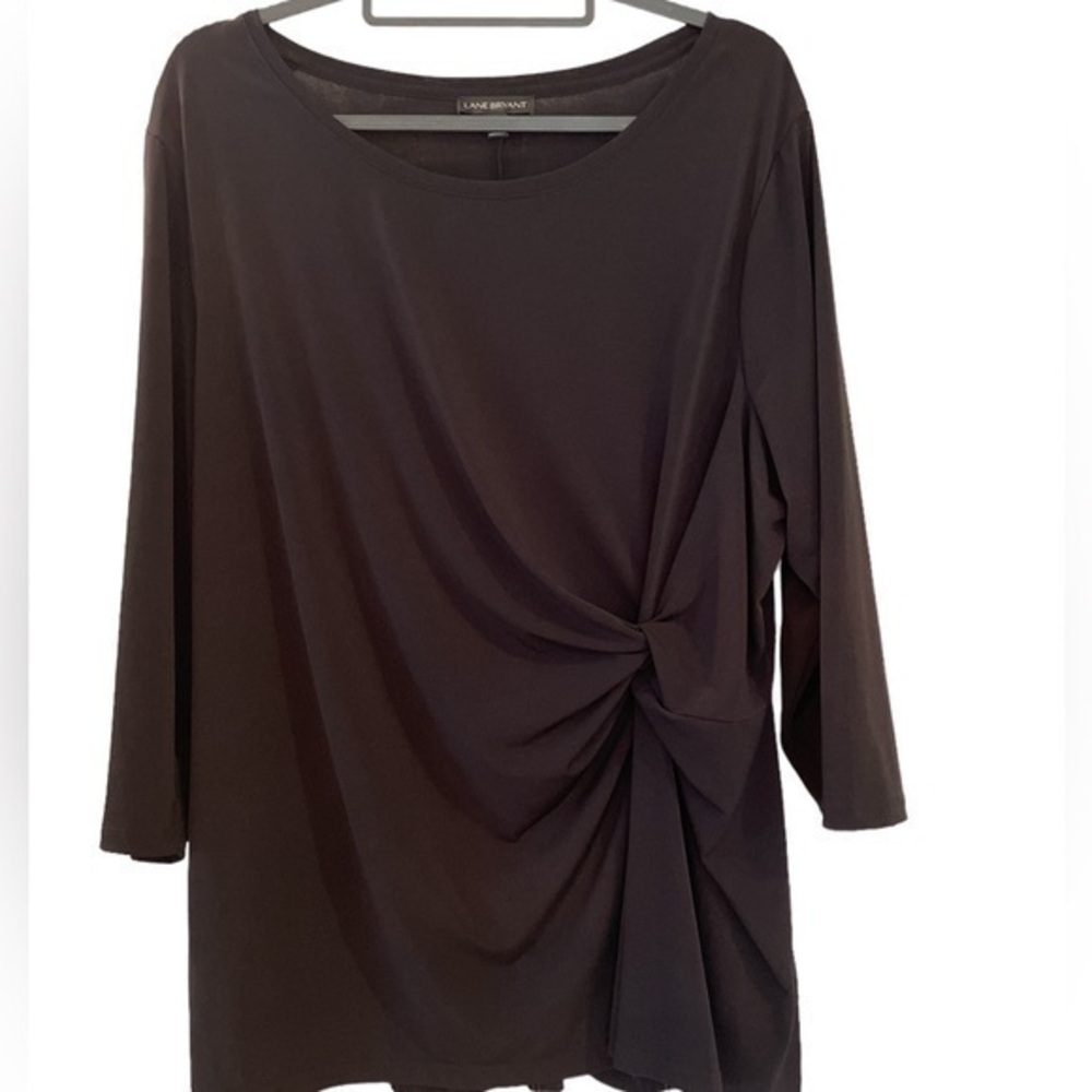 Lane Bryant Career side twist long black top in size 18/20